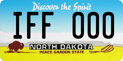 ND license plate IFF000