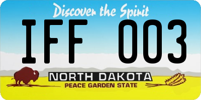 ND license plate IFF003