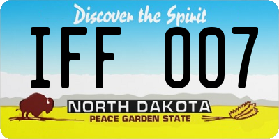 ND license plate IFF007