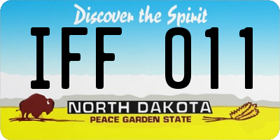 ND license plate IFF011