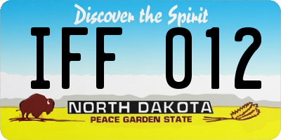ND license plate IFF012