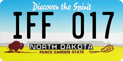 ND license plate IFF017