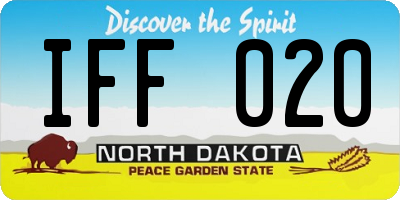 ND license plate IFF020