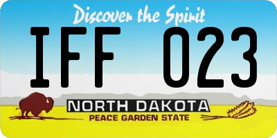 ND license plate IFF023