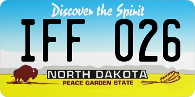 ND license plate IFF026