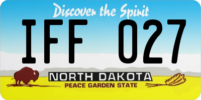 ND license plate IFF027