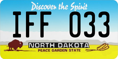 ND license plate IFF033