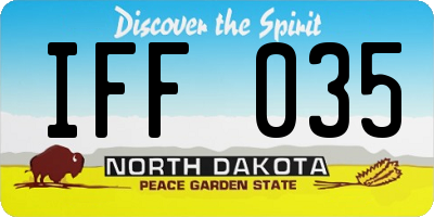 ND license plate IFF035