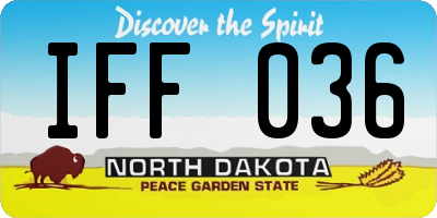 ND license plate IFF036