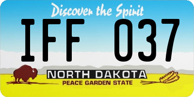 ND license plate IFF037