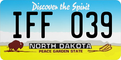 ND license plate IFF039