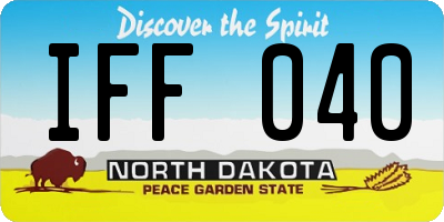 ND license plate IFF040