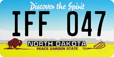 ND license plate IFF047