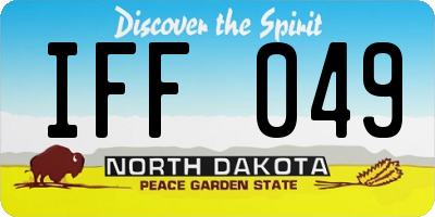 ND license plate IFF049