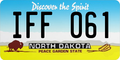 ND license plate IFF061