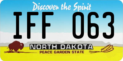 ND license plate IFF063