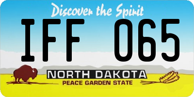 ND license plate IFF065