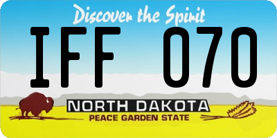 ND license plate IFF070