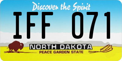 ND license plate IFF071