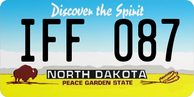 ND license plate IFF087