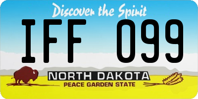 ND license plate IFF099