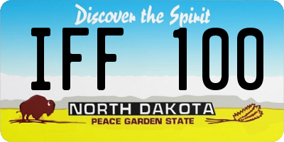 ND license plate IFF100