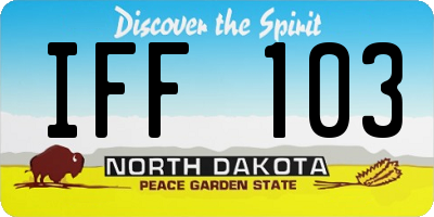 ND license plate IFF103