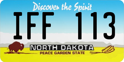 ND license plate IFF113