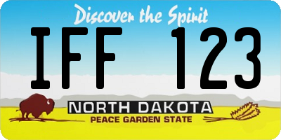 ND license plate IFF123