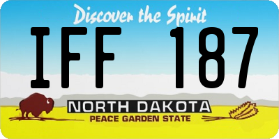 ND license plate IFF187