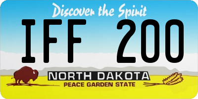 ND license plate IFF200