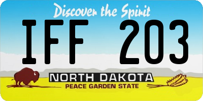 ND license plate IFF203