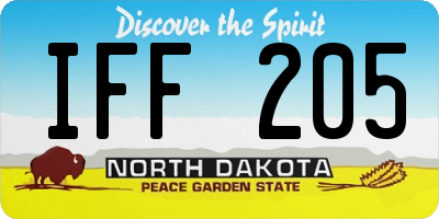 ND license plate IFF205