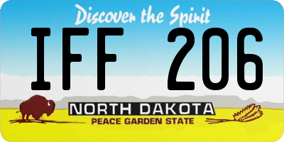 ND license plate IFF206