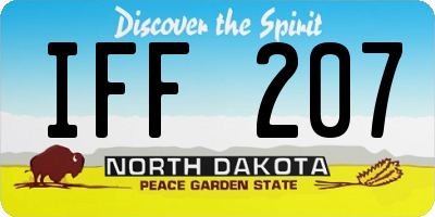 ND license plate IFF207