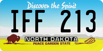 ND license plate IFF213