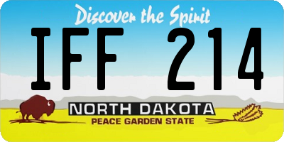 ND license plate IFF214
