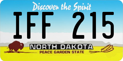 ND license plate IFF215