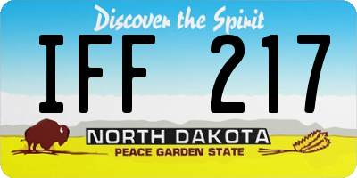 ND license plate IFF217