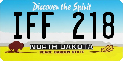 ND license plate IFF218