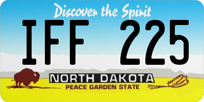 ND license plate IFF225