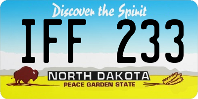 ND license plate IFF233