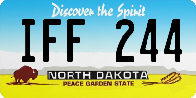 ND license plate IFF244