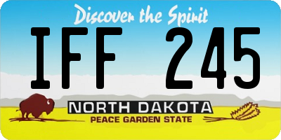 ND license plate IFF245