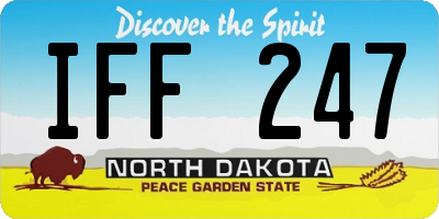 ND license plate IFF247