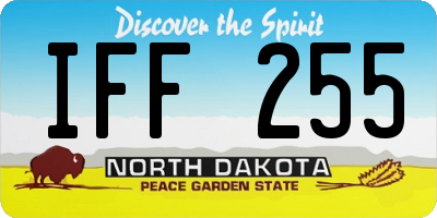 ND license plate IFF255