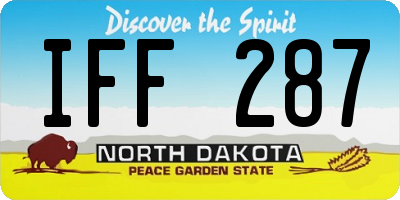 ND license plate IFF287