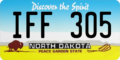 ND license plate IFF305