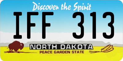 ND license plate IFF313