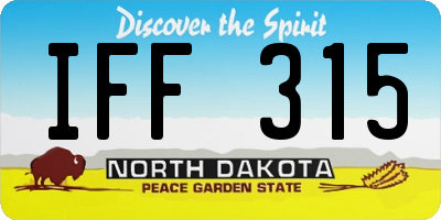 ND license plate IFF315